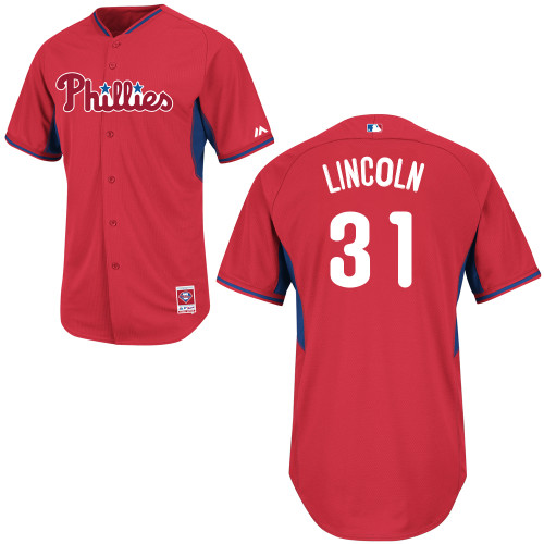 Brad Lincoln #31 Youth Baseball Jersey-Philadelphia Phillies Authentic 2014 Red Cool Base BP MLB Jersey